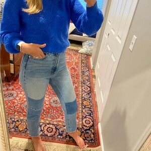 BDG Blue Patchwork Straight Leg Jeans